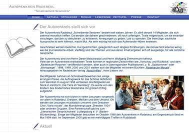 Abbildung mit Link zur Homepage des Autorenkreis "Schreibende Senioren" Radebeul in Sachsen bei Dresden